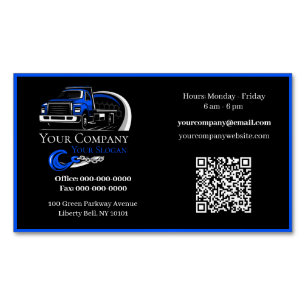 Professional Towing Company, Hauling Service Magnetic Business Card
