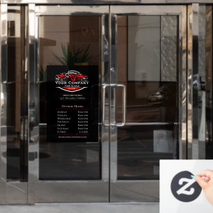 Professional Towing Company, Opening Hours Window Cling