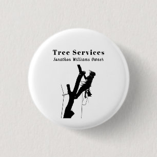 Professional Tree Trimming Service Business 1 Inch Round Button