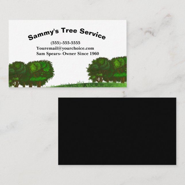 Professional Tree Trimming Service Business Card (Front/Back)