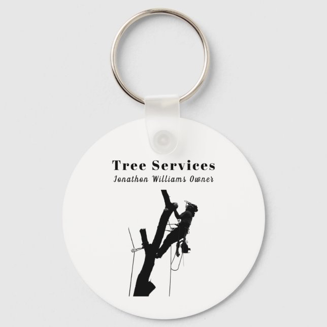 Professional Tree Trimming Service Business Keychain (Front)