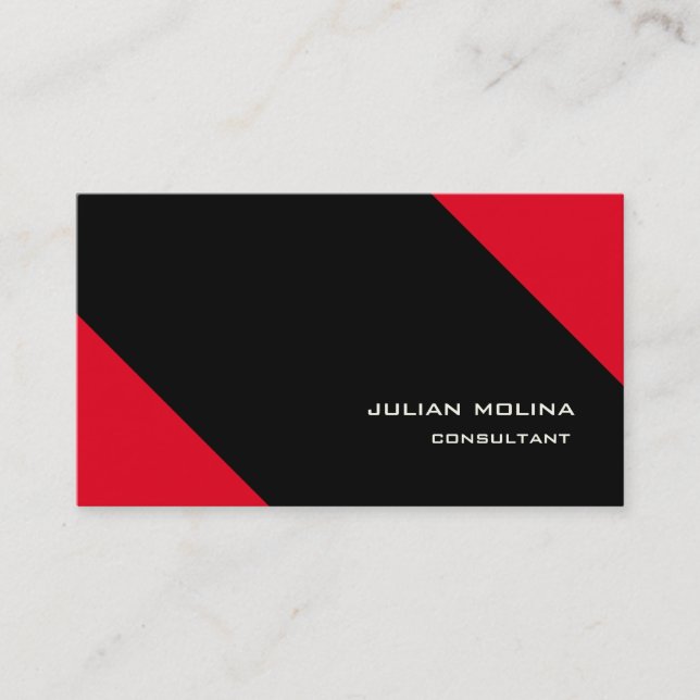 Professional Trendy Style Red Black Impressive Business Card (Front)