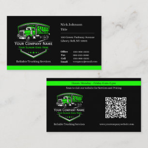 Professional Trucking Hauling Company QR Code Business Card