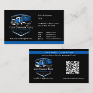 Professional Trucking Hauling Company QR Code Business Card