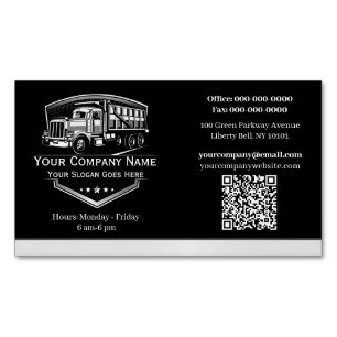 Professional Trucking Hauling Company QR Code Magnetic Business Card
