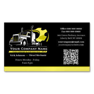 Professional Trucking Hauling Company Repair Magnetic Business Card
