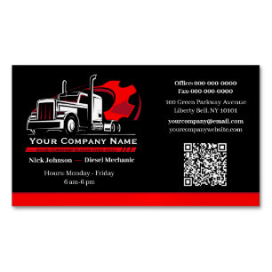Professional Trucking Hauling Company Repair Magnetic Business Card