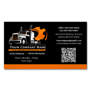 Professional Trucking Hauling Company Repair Magnetic Business Card