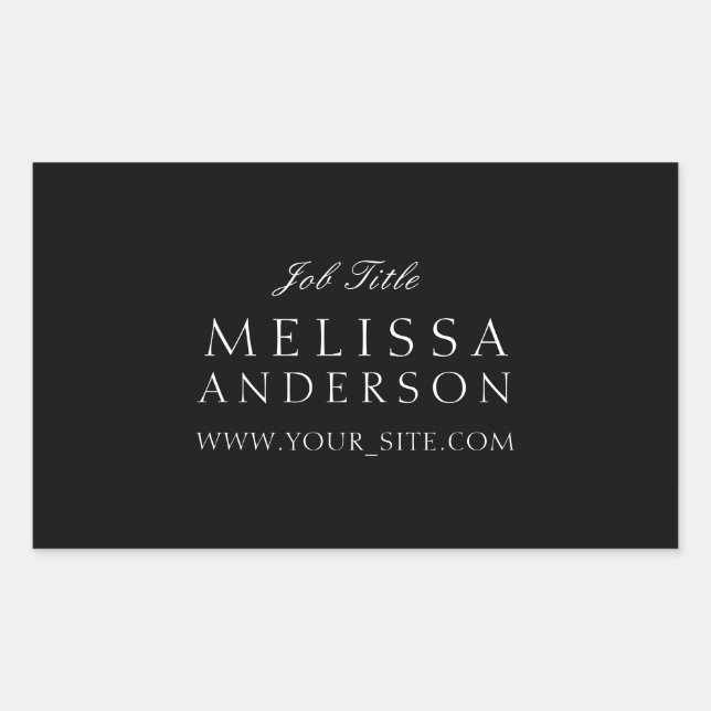 Professional Typography Elegant Black Sticker (Front)