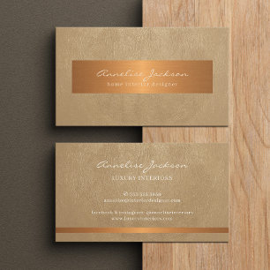 Professional unique beige gold modern elegant business card
