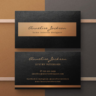 Professional unique black gold modern elegant business card
