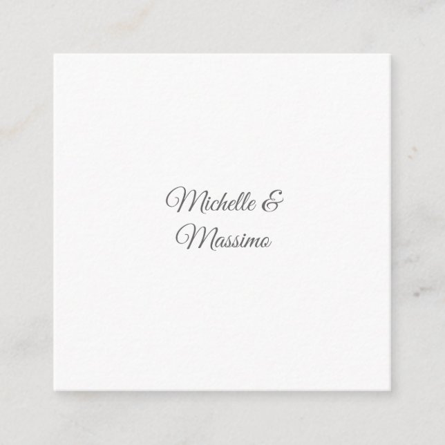 Professional Unique Classical Plain Couple Names Enclosure Card (Front)