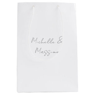 Professional Unique Classical Plain Couple Names Medium Gift Bag