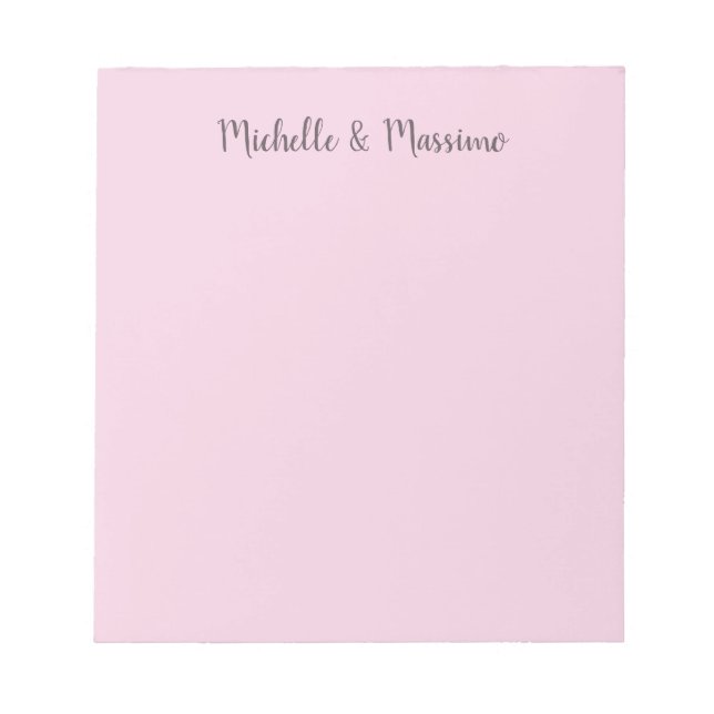 Professional Unique Classical Plain Couple Names Notepad (Front)
