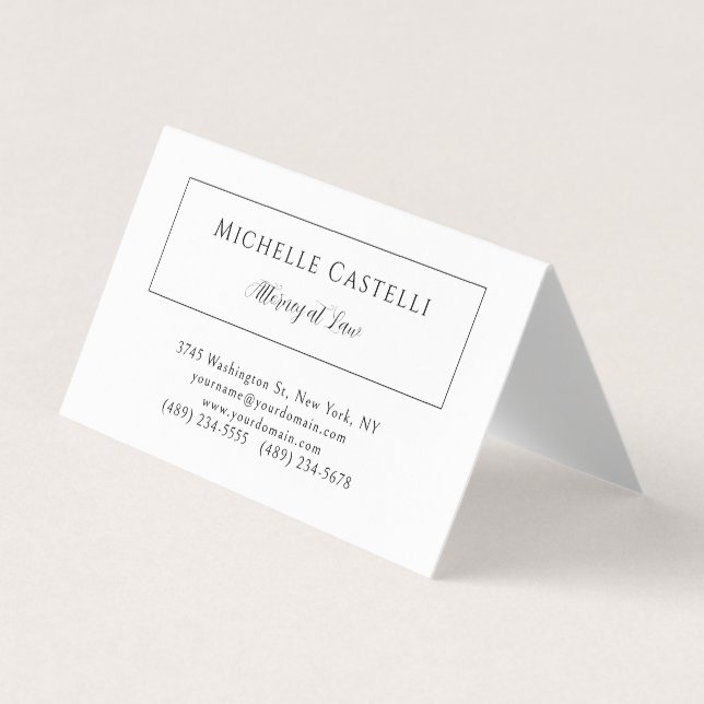 Professional Unique Classical Simple Black & White Business Card (Front)