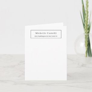 Professional Unique Classical Simple Black & White Note Card