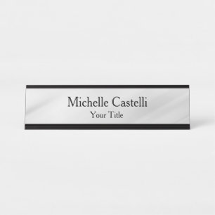 Professional Unique Classical Simple Grey Desk Name Plate