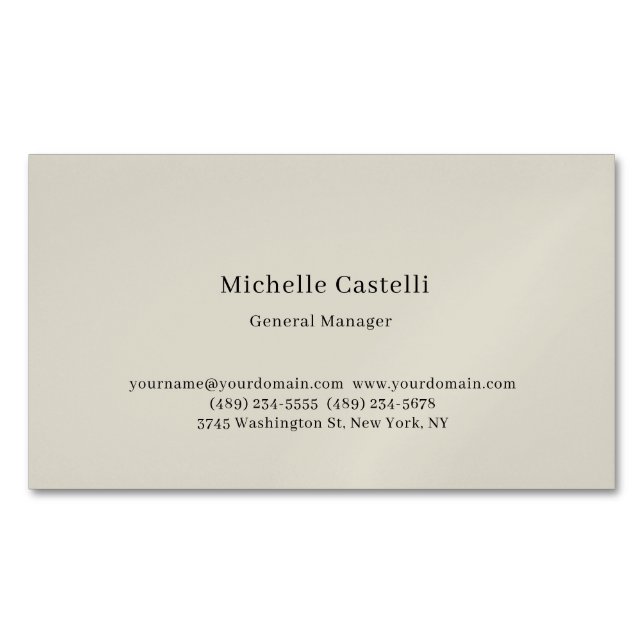 Professional Unique Classical Simple Magnetic Business Card (Front)
