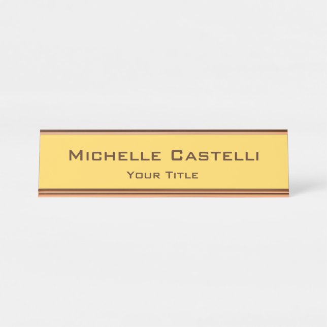 Professional Unique Classical Simple Plain Desk Name Plate (Front)