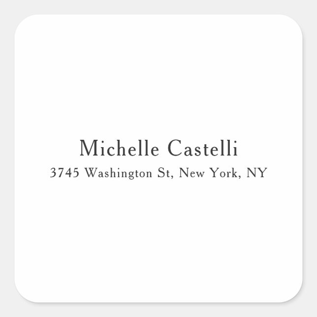 Professional Unique Classical Simple Square Sticker (Front)