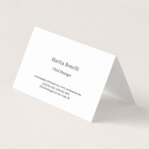Professional Unique Classical Simple White Business Card
