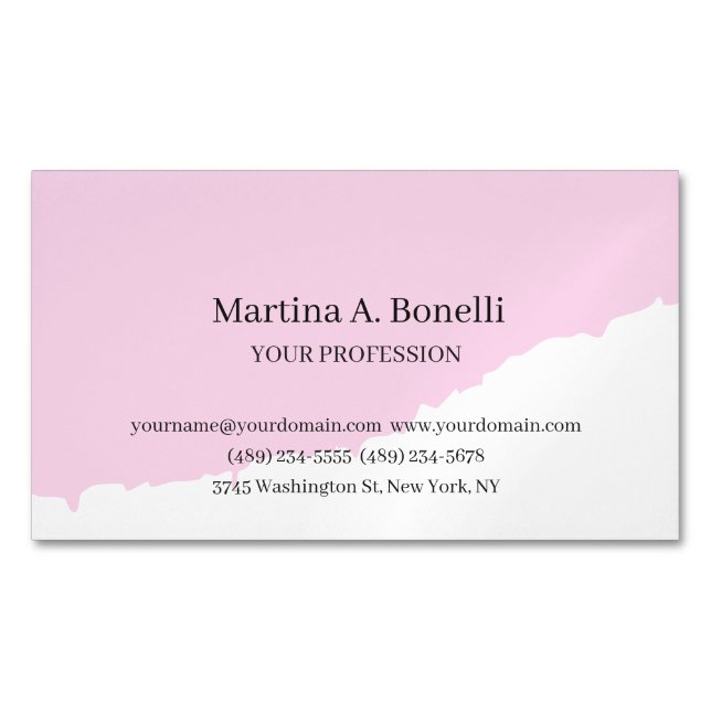 Professional Unique Elegant Plain Simple Special Magnetic Business Card (Front)