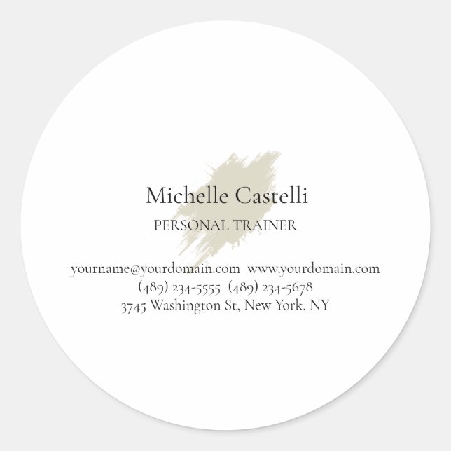 Professional Unique Minimalist Plain Customize Classic Round Sticker (Front)