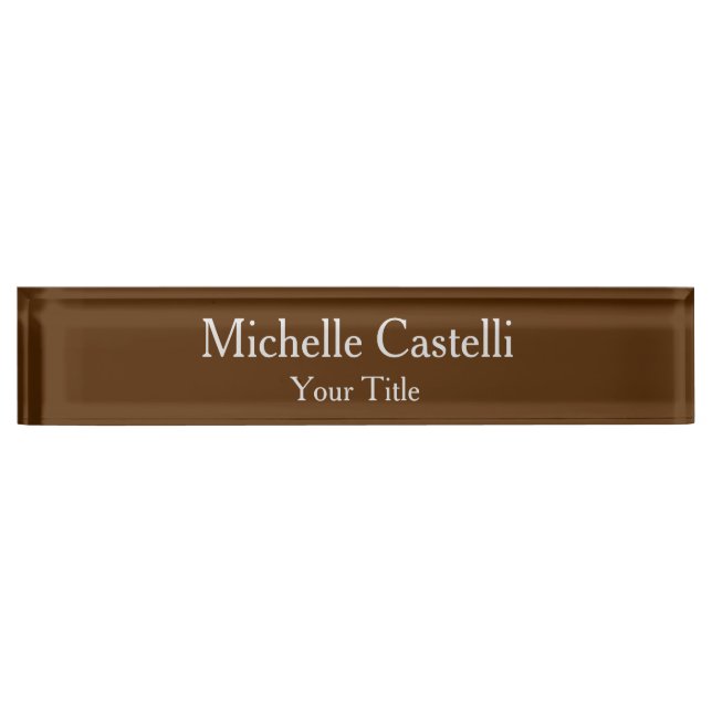 Professional Unique Modern Brown Nameplate (Front)
