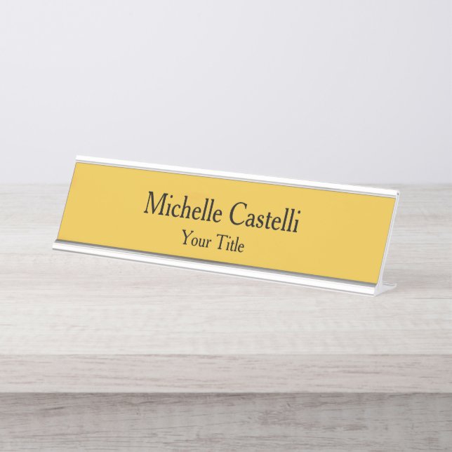 Professional Unique Modern Minimalist Simple Desk Name Plate (Front)