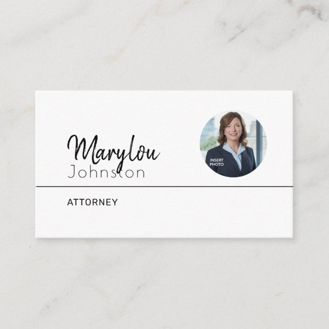 Professional  UNISEX (PHOTO INSERT) - Business Card (Front)