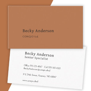 Professional Universal Copper Brown Two Tone Business Card