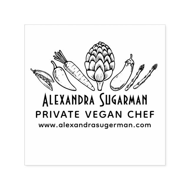 Professional Vegan Vegetables Business Logo 1 Self-inking Stamp (Design)