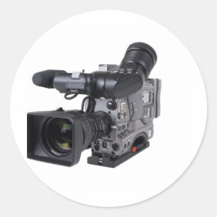 professional video camera classic round sticker