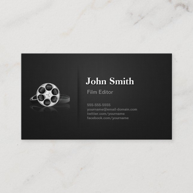 Professional Video Film Editor Cutter Director Business Card (Front)