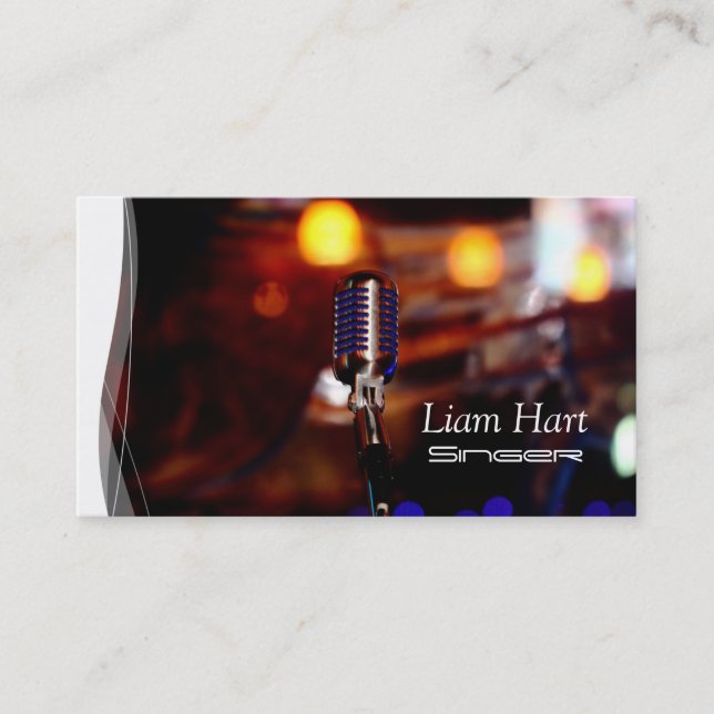 Professional Vocalist, Singer, Music Business Card (Front)