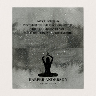 Professional Watercolor Black Yoga Instructor Business Card