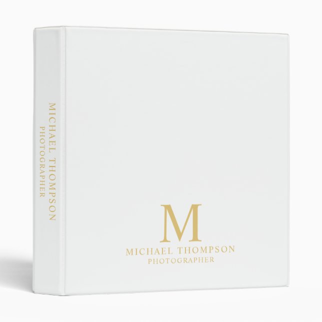 Professional White and Gold Binder (Front/Spine)