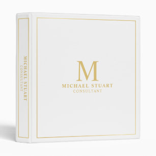 Professional White and Gold Binder