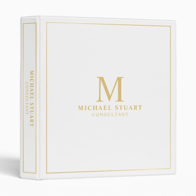 Professional White and Gold Binder (Front/Spine)