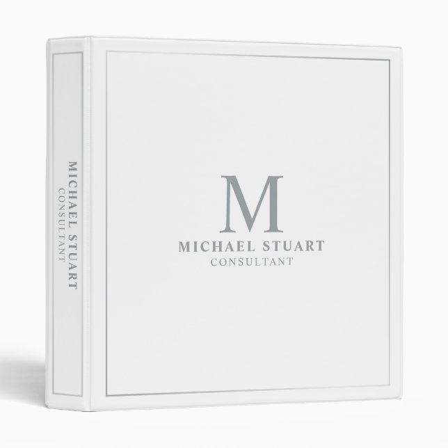 Professional White and Silver Binder (Front/Spine)