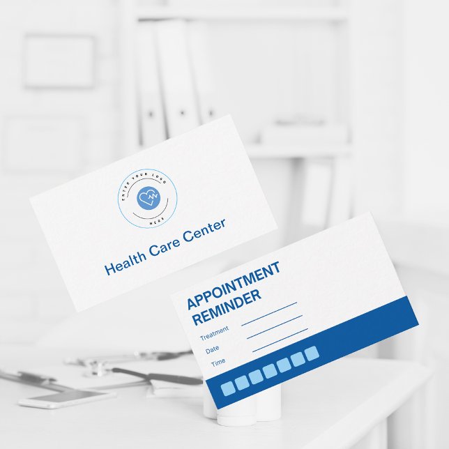 Professional White & Blue Medical Appointment Business Card (Creator Uploaded)