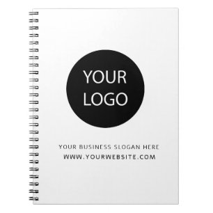 Professional White Custom Company Logo Business Notebook
