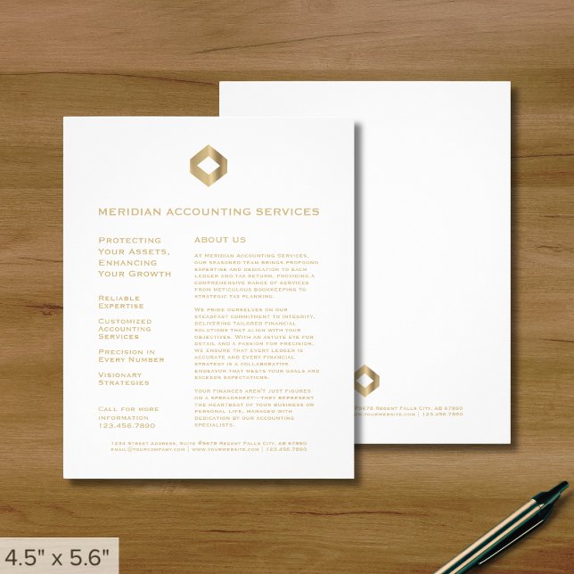Professional White Gold Logo Flyer (Creator Uploaded)