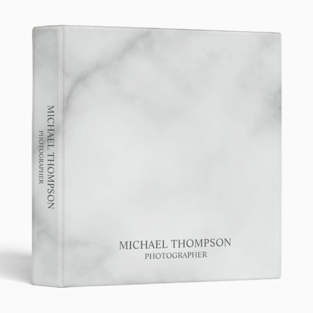 Professional White Marble Binder (Front/Spine)