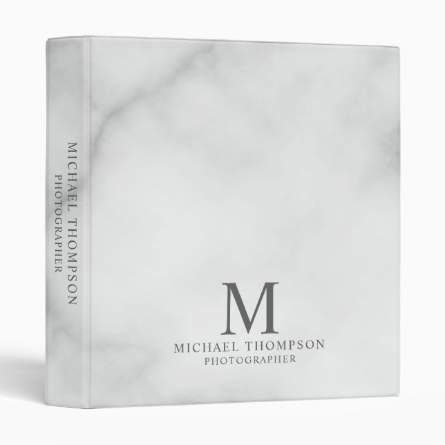 Professional White Marble Binder (Front/Spine)