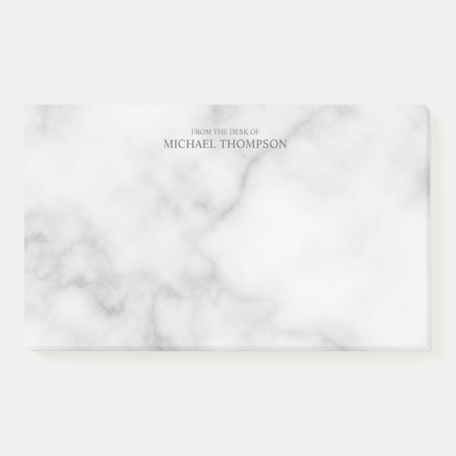 Professional White Marble Post-it Notes (Front)