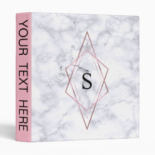 Professional White Marble Rose Gold Business Binder