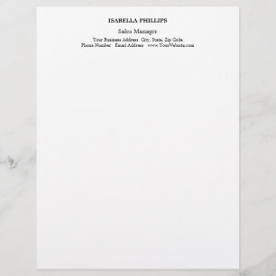Professional White Minimalist Plain Creative Letterhead
