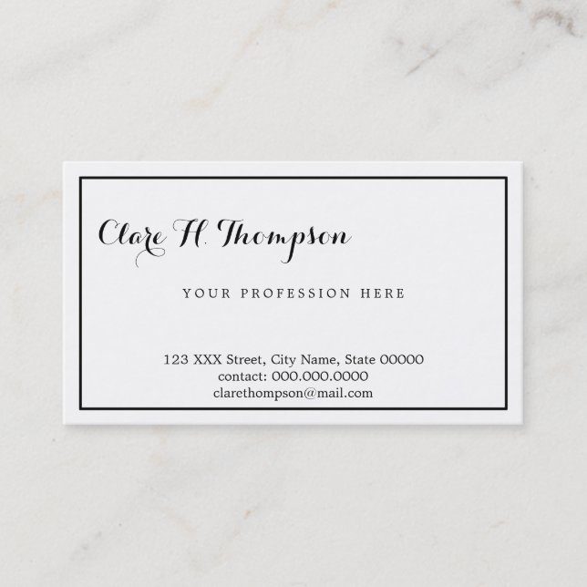 professional white & modern business card (Front)