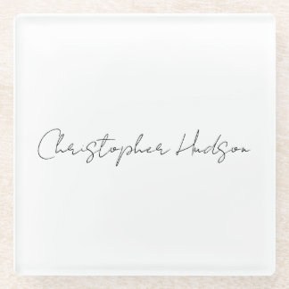 Professional White Plain Creative Chic Calligraphy Glass Coaster